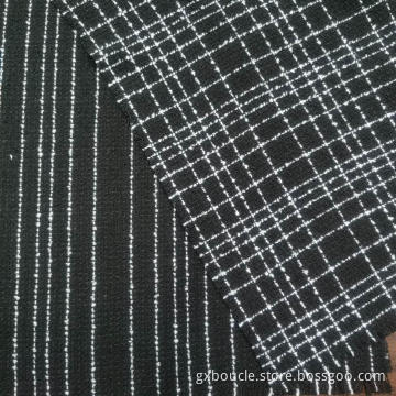 Boucle fashion tartan and stripe design fabric